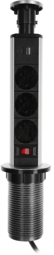 Сетевой разветвитель Premier 3R USB 1.8м (3 розетки) серый (коробка) (PX/BL-VRT-3R-2USB-GRE) фото 4