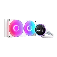 Система жидкостного охлаждения для ПК/ Water Cooling System NZXT Kraken Elite 280 RGB (250W, 280mm, LED temp., White/ Fans: 2x140mm, 98.61CFM, 34.5dBA, 2000RPM/ Pump height 65mm, 2800RPM, Rad thicknes (RL-KR28E-W2)
