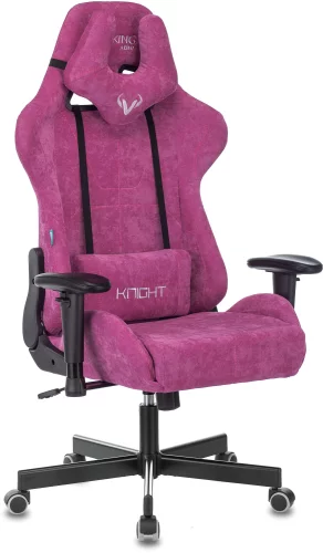 Кресло игровое Zombie VIKING KNIGHT Fabric малиновый Light-15 с подголов. крестов. металл (VIKING KNIGHT LT15)