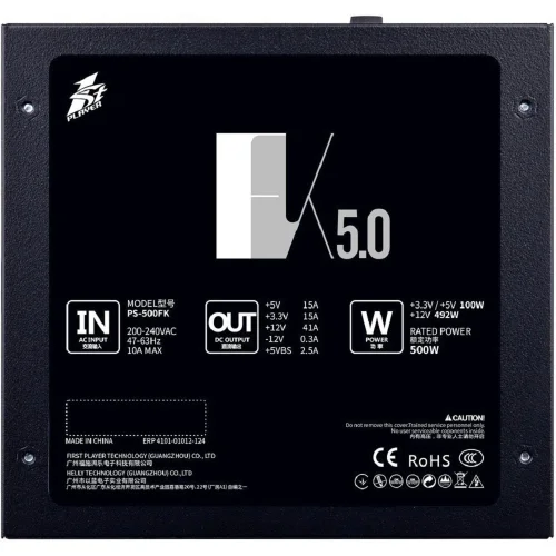 1STPLAYER Блок питания FK 500W / ATX 2.4, APFC, 120mm fan / PS-500FK фото 3