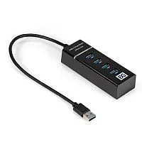 Exegate EX299788RUS USB-Хаб (концентратор) 4-в-1 ExeGate DUB-331T (кабель-адаптер USB3.0 --] 3xUSB2.0, 1xUSB3.0, Plug&Play, черный)