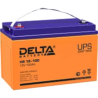 Батарея DELTA серия HR, HR 12-100, напряжение 12В, емкость 100Ач (разряд 10 часов), макс. ток разряда (5 сек.) 900А, макс. ток заряда 30А, свинцово-кислотная типа AGM, клеммы под болт М6, ДxШxВ 330х171х215мм., вес 32кг., срок службы 10-12 лет./ Battery D