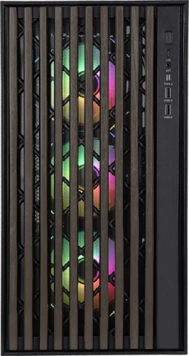 корпус Formula V Line TimberLine T0 Black, ATX, wood+plastic front, TYPE-C*1, USB3.0*2, FRONT 3x120mm FRGB, REAR 1x120mm FRGB