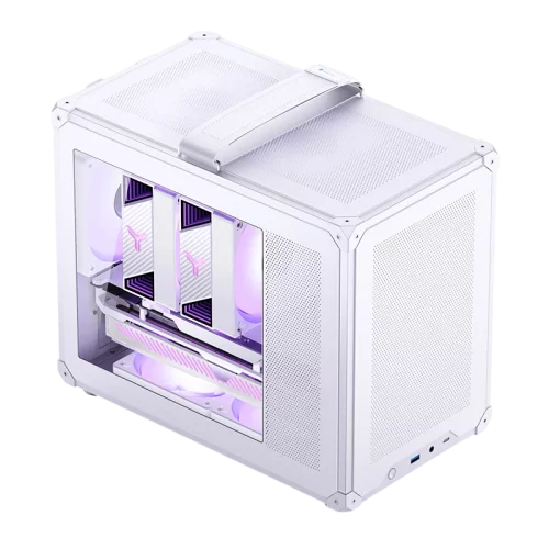 Корпус без блока питания/ Case JONSBO C6 MAX Handle, Mini-Tower, TG, no fan, 1xUSB-A 3.0 + 1xUSB-C 3.1, mATX, mITX White (C6 MAX WHITE)