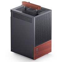 Корпус без блока питания/ Jonsbo T6 black, Mini-Tower , no fans, mITX, 1xType-C, 1xUSB3.0, 1xAUDIO, 1xMIC, Wood panel + wooden handle