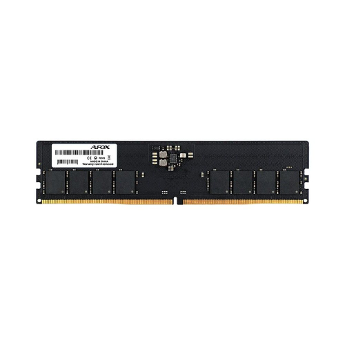 Модуль памяти Afox 16GB DDR5 4800Mhz UDIMM Single Channel Package (1x16GB) PC5-38400, 288- Pin, Non-ECC, Un-Buffered, CL40-38-38-77, 1.1V (AFLD516T8S1P)