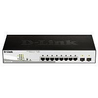 Коммутатор D-Link DGS-1210-08P/G3A Настраиваемый L2 коммутатор с 8 портами 10/100/1000Base-T и 2 портами 1000Base-X SFP (8 портов PoE 802.3af/at, PoE-бюджет 65 Вт)