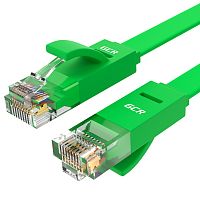 Greenconnect Патч-корд PROF плоский прямой 5.0m, UTP медь кат.6, зеленый, позолоченные контакты, 30 AWG, GCR-LNC625-5.0m, ethernet high speed 10 Гбит/ с, RJ45, T568B