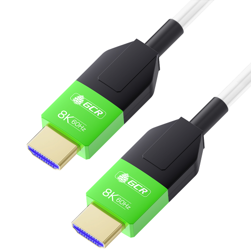 GCR Кабель 100.0m оптический HDMI 2.1 8K 60Hz, 4K 60Hz, высокоскоростной 48.0 Гбит/с, белый, деревянная катушка, GCR-57073
