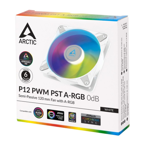 Вентилятор Arctic Cooling Вентилятор корпусной ARCTIC P12 PWM PST A-RGB (White) retail арт. ACFAN00254A фото 3