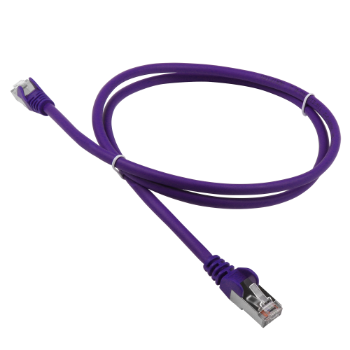 Патч-корд RJ45 - RJ45, 4 пары, FTP, категория 5е, 0.5 м, фиолетовый, LSZH, LANMASTER LAN-PC45/S5E-0.5-VI