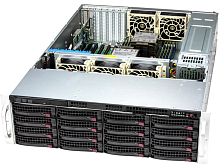 Supermicro SuperStorage 3U Server 631E-E1CR16L noCPU(2)4rd Gen Xeon Scalable/ TDP 270W/ no DIMM(16)/ SATARAID HDD(16)LFF+ SATA HDD(2)SFF/ 2xM.2 NVMe 6xLP/ 2x10GbE/ 2x1200W (SSG-631E-E1CR16L)