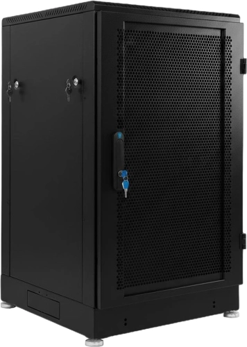 ЦМО Шкаф серверный напольный 24U (600 1000) дверь перфорированная 2 шт., чёрный (ШТК-М-24.6.10-44АА-9005)