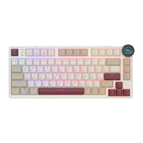 Клавиатура Royal Kludge Клавиатура Royal Kludge RK N80 Rosy Clouds USB/ 2.4 GHz/ Bluetоoth, RGB, Hot Swap, Brown switch (RK N80 ROSY CLOUDS BROWN SWITCH)