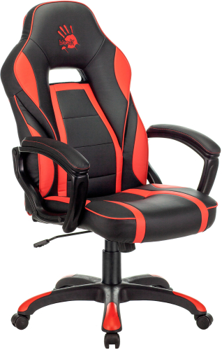 Кресло игровое A4Tech Bloody GC-350 черный/ красный эко.кожа крестов. пластик черный