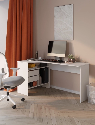 Стол для компьютера Сокол СПм-25 Л столешница ЛДСП белый 145x74x81см (00-00010611) фото 5