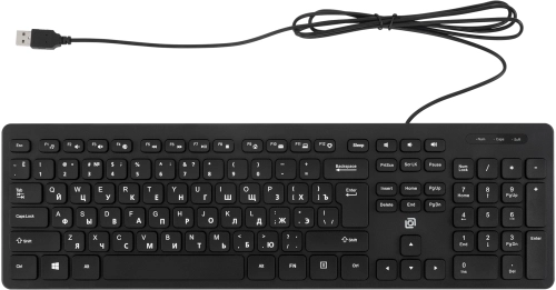 Клавиатура Оклик K733 черный USB slim Multimedia кабель 1.75м (2027842) (2027842#MLN)