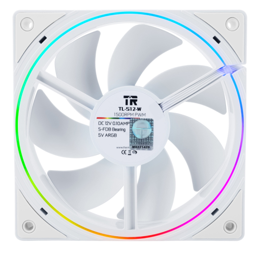 Вентилятор корпусный/ Case Cooler Thermalright TL-S12-W (120x120x25mm, 4-pin PWM, ARGB, 47.6CFM, 23.2dBA, 1500RPM, White)