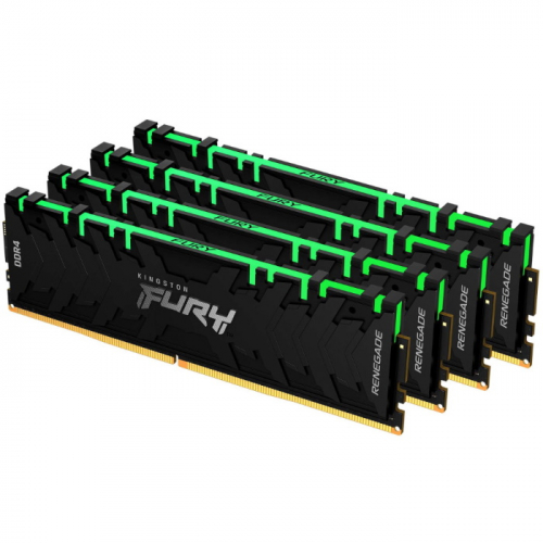 Модуль памяти Kingston FURY Renegade RGB DDR4 64GB 3200MHz CL16 DIMM 288-pin 1Gx8 1.35V (Kit of 4) (KF432C16RB1AK4/ 64) (KF432C16RB1AK4/64)