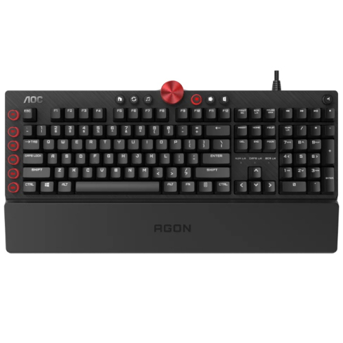 *Клавиатура игровая механическая AOC Gaming AGK700DR2R 109 клав,русская заводская раскладка,USB2.0/ 1000Гц, PVC кабель, 1,8м,12 уникальных эффектов,16.8 млн.цвет,Cherry MX Red переключатели,чёрный