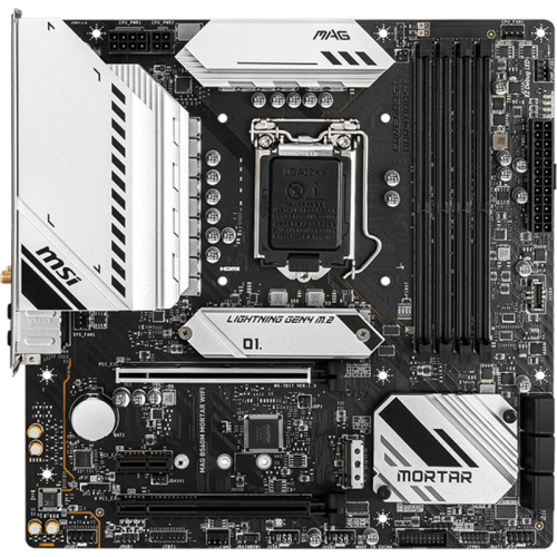 Материнская плата/ MAG B560M MORTAR WIFI; LGA 1200, Intel B560, 4xDDR4-3200 МГц, 2xPCI-Ex16, 2xM.2, Micro-ATX