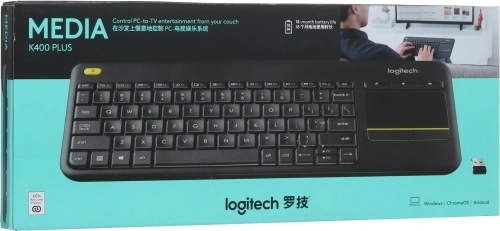 Клавиатура Logitech K400 Plus черный USB беспроводная Multimedia (920-007173) фото 8
