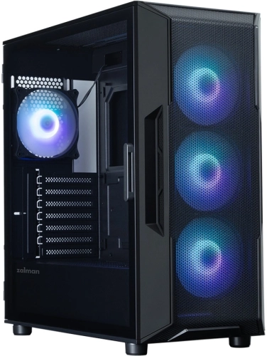 корпус ZALMAN I3 NEO ARGB V2 BLACK, ATX, BLACK, FRONT MESH, WINDOW, 2x3.5, 3x2.5, 1xUSB2.0, 2xUSB3.0, 1xUSB Type-C, FRONT 3x120mm ARGB, REAR 1x120mm ARGB фото 3