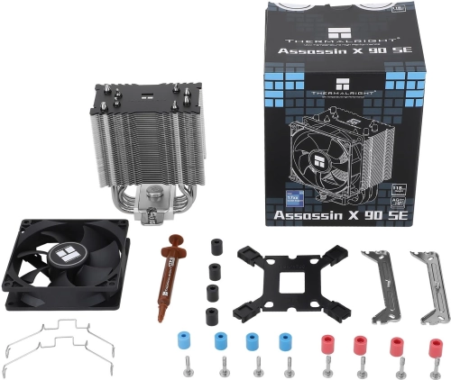 Устройство охлаждения(кулер) Thermalright Assassin X 90 SE V2 Soc-AM5/AM4/1200/1700/1851 черный 4-pin 27.3dB Al+Cu 360gr Ret (AX90-SE-V2) фото 8