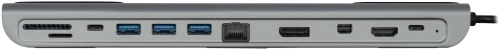 Стыковочная станция Digma DS-991 USB Type-C серый 1xHDMI 1xDP 1xminiDP 1xRJ-45 1xUSB Type-C 3xUSB 3.0 фото 2