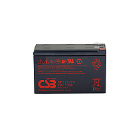Батарея CSB серия GP, GP1272, напряжение 12В, емкость 7.2Ач (разряд 20 часов), макс. ток разряда (5 сек.) 100А, ток короткого замыкания 304А, макс. ток заряда 2.8A, свинцово-кислотная типа AGM, клеммы