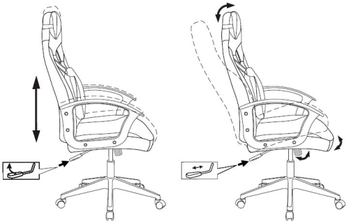 Кресло игровое Zombie Driver черный/ желтый экокожа с подголов. крестов. пластик (ZOMBIE DRIVER YEL) фото 16