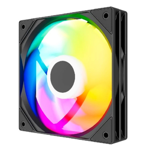 Powercase Вентилятор (M53-14 ARGB) Black 140x140x25mm (PWM, 80шт./ кор, 4pin PWM (M+F)+ 3pin ARGB (M+F), 600-1800±10% об/ мин) Bulk фото 3