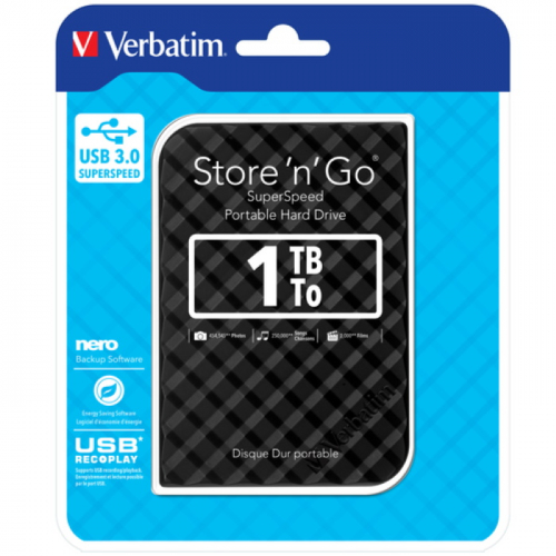 Внешний жесткий диск 1TB HDD Verbatim Store n Go Style,2.5