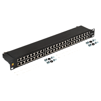 Патч-панель 19" высокой плотности, 48 портов RJ45, экранированная, кат.6A, 1U LAN-PPC48S6A