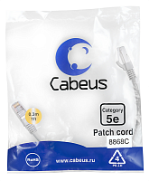 Cabeus PC-FTP-RJ45-Cat.5e-0.3m-LSZH Патч-корд F/ UTP, категория 5е, 2xRJ45/ 8p8c, экранированный, серый, LSZH, 0.3м