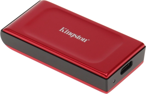 Твердотельный накопитель/ Kingston External SSD XS1000, 1000GB, Type-C/A, USB 3.2 Gen 2, R/W 1050/1000MB/s, 70x33x14mm, 29g., Red (12 мес) (SXS1000R/1000G) фото 3
