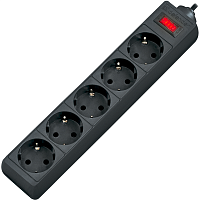 Сетевой фильтр Defender ES 1.8 1,8 м, черный, 5 розеток/ Surge Protector Defender ES 1.8 1,8m, black, 5 outlets (99484)