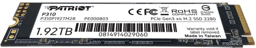 Накопитель SSD Patriot PCIe 3.0 x4 1920GB P310P192TM28 P310 M.2 2280 фото 3