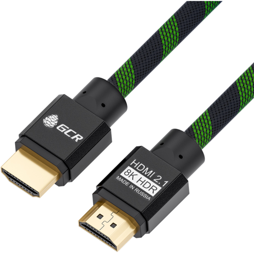 Greenconnect Кабель HDMI 2.1, 8K 60Hz, 4K 144Hz, 2.0m, динамический HDR 4:4:4, Ultra HD, 48.0 Гбит/ с, тройное экранирование, ферритовые фильтры, GCR-51834