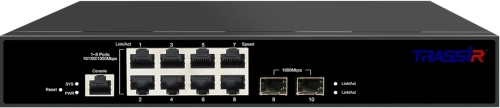 Коммутатор Trassir TR-NS24102S-120-8PoE (L2) 8x1Гбит/с 2SFP 8PoE 120W управляемый