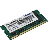 Модуль памяти Patriot SO-DIMM DDR2 2GB PC-6400 800MHz 200-pin CL6 1.8V Unbuffered DR RTL (PSD22G8002S)