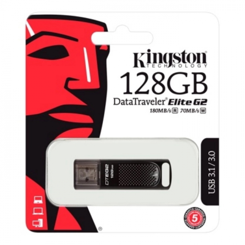 Флеш накопитель Kingston 128GB DataTraveler Elite G2 USB 3.1 Gen 1 Black (DTEG2/128GB) фото 3