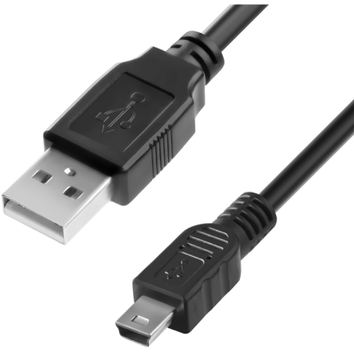 Greenconnect Кабель 1.0m USB 2.0, AM/ mini 5P, черный, 28/ 28 AWG, экран, армированный, морозостойкий, GCR-UM2M5P-BB2S-1.0m
