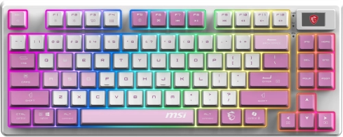 Клавиатура беспроводная Keyboard MSI FORGE GK600 TKL, Wireless, Mechanical Linear Switches, RGB LED, 4000mA/ h, Violet (S11-43RUQ01-HH9)