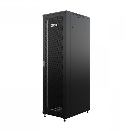 Шкаф напольный универсальный серверный ONTEK TC 42U 600х800мм, 4 профиля 19, двери перфорированная и сплошная металл, боковые стенки съемные (TC42U68DPSMRSWAS-9005)
