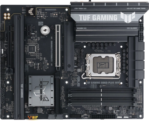 Материнская плата ASUS TUF GAMING B860-PLUS WIFI, LGA1851, B860, 4*DDR5, 4*SATA, 3*M.2, 5*USB 3.2, 2*USB 2.0, Type-C, 2*PCIx16, 1*PCIx1, DP+HDMI, ATX; 90MB1JL0-M0EAY0