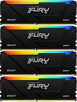 Память DDR4 4x8GB 3200MHz Kingston KF432C16BB2AK4/ 32 Fury Beast RGB RTL Gaming PC4-25600 CL16 DIMM 288-pin 1.35В dual rank с радиатором Ret (KF432C16BB2AK4/32)