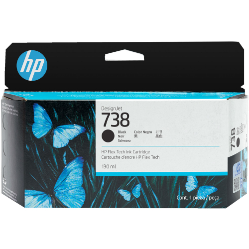 Картридж/ HP 738 130-ml Black DesignJet Ink Cartridge (498N4A)