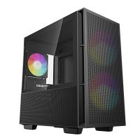 Корпус ПК без блока питания/ Deepcool Case CH360 Digital, 1xUSB3.0, 1xType-C, 2x140ARGB fan, 1x120ARGB fan, mATX, Digital display, Black (R-CH360-BKAPE3D-G-1)