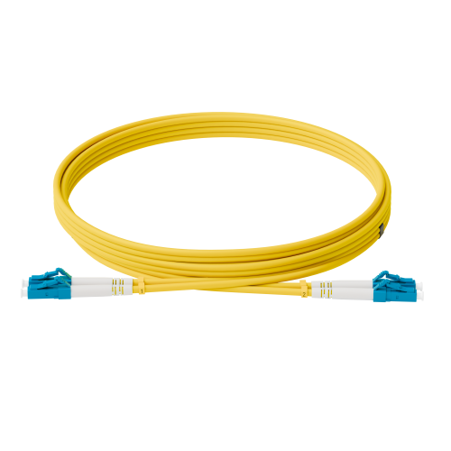 Патч-корд оптический, дуплексный, LC-LC, UPC, 2.0 м., OS2, LSZH, жёлтый (ONTEK.PCO-2.0-DPC.SM.UPC.LL.OS2)